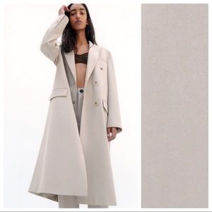 NWT. Zara Limited Edition Beige Double-Breasted Coat. Size M.